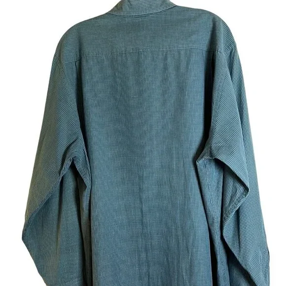 DKNY Men's Blue & Black Plaid Button Down Oxford Shirt Size Extra Large - Picture 6 of 9